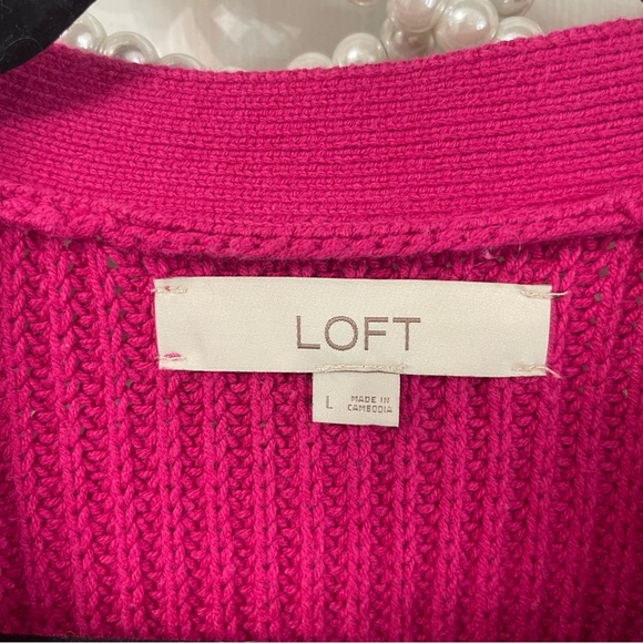 Pink LOFT Button Up Cardigan - Picture 5 of 7